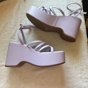 Lavender sandal wedges